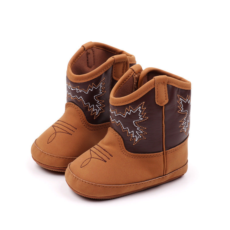 0to12 Months Baby Boots Denim High PU Leather Boots