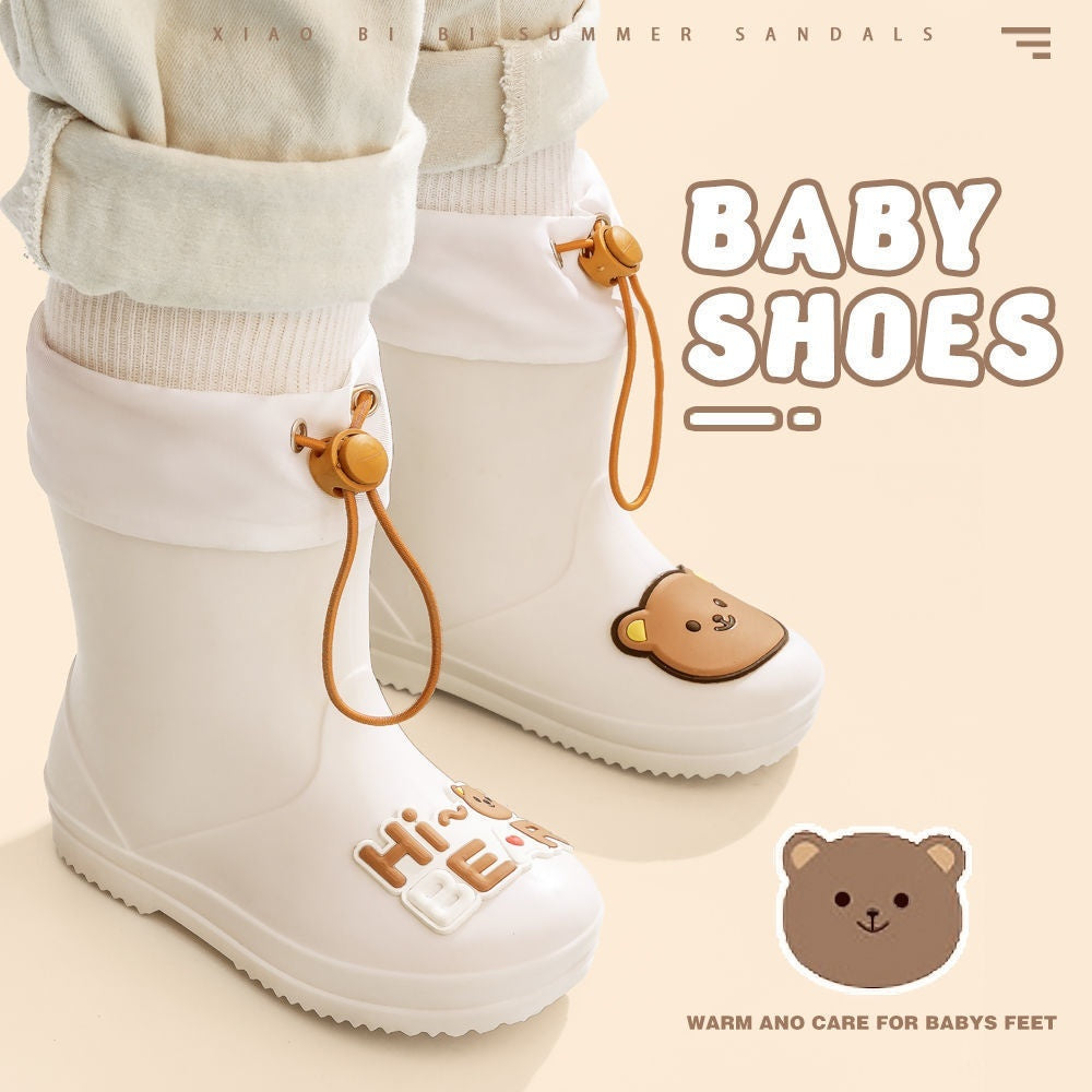 Children's Non-slip Drawstring Waterproof Rain Boots
