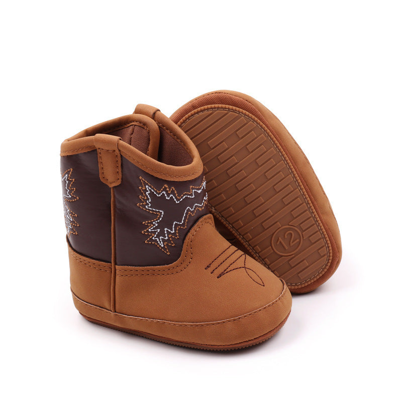 0to12 Months Baby Boots Denim High PU Leather Boots