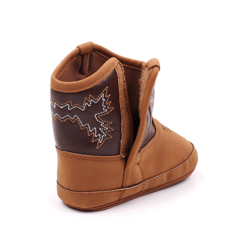 0to12 Months Baby Boots Denim High PU Leather Boots