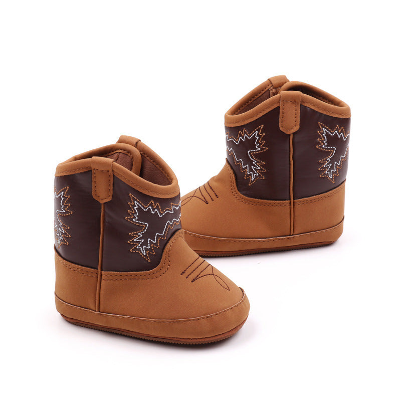 0to12 Months Baby Boots Denim High PU Leather Boots