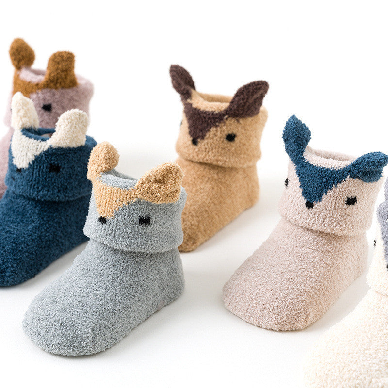 Baby Plus Fleece Indoor Home Shoes And Socks