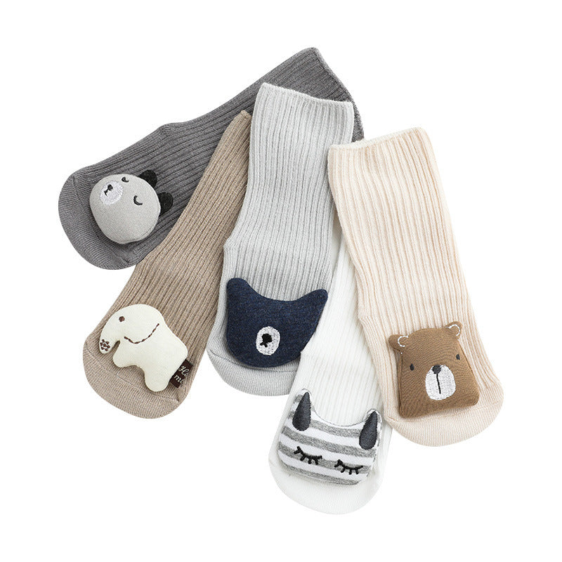 Newborn Baby Socks With Three-dimensional Cartoon Doll